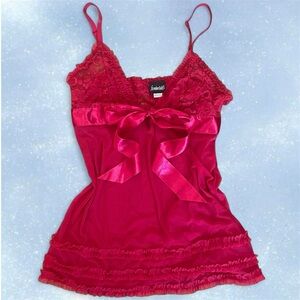 Frederick’s of Hollywood red lace babydoll cami dress